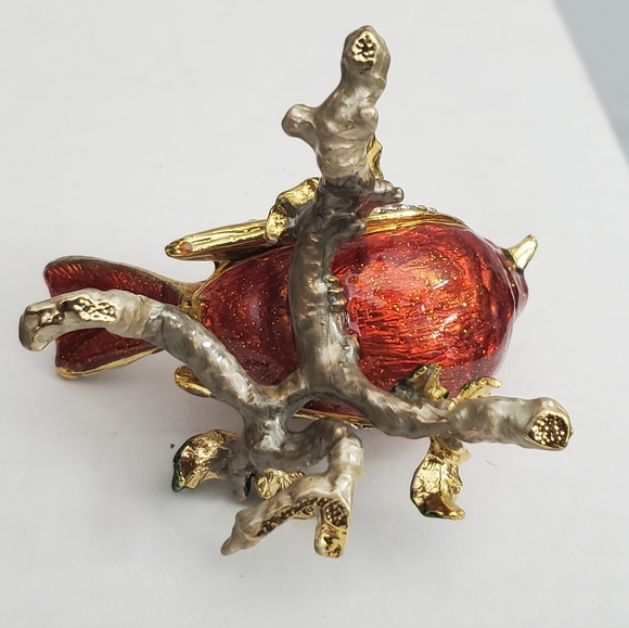 Cardinal Rhinestone and Enamel Hinged Trinket Box - Picture 10 of 10